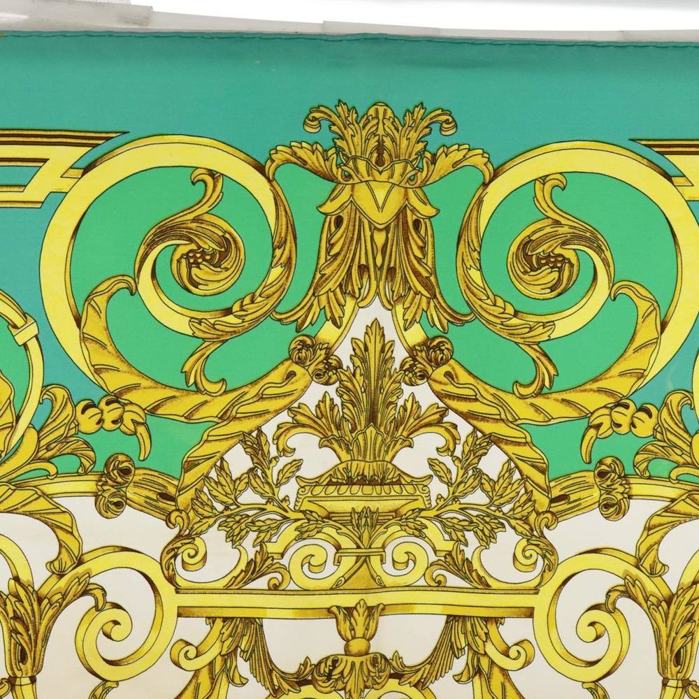 HERMES Carre 90 Scarf ""LES TUILERIES"" Silk Green Yellow Auth 99949 - Picture 4 of 16